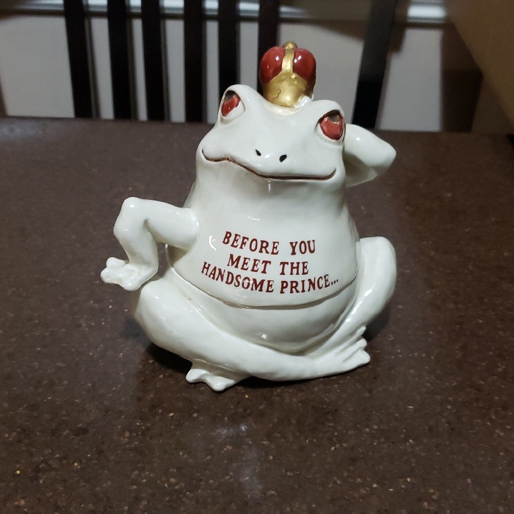 Fitz & Floyd - 1980 - Vintage Toad - Frog Jar Figurine - Jewelry Holder - Frog - Picture 1 of 3